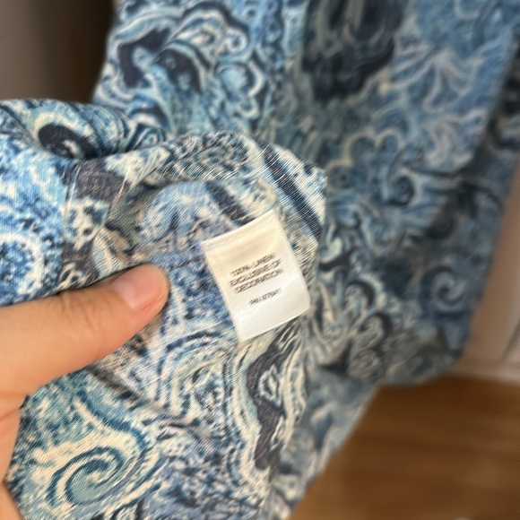 J. Jill 100% Linen Sleeveless Dress with Pockets – Blue Paisley – Size large - Picture 7 of 7